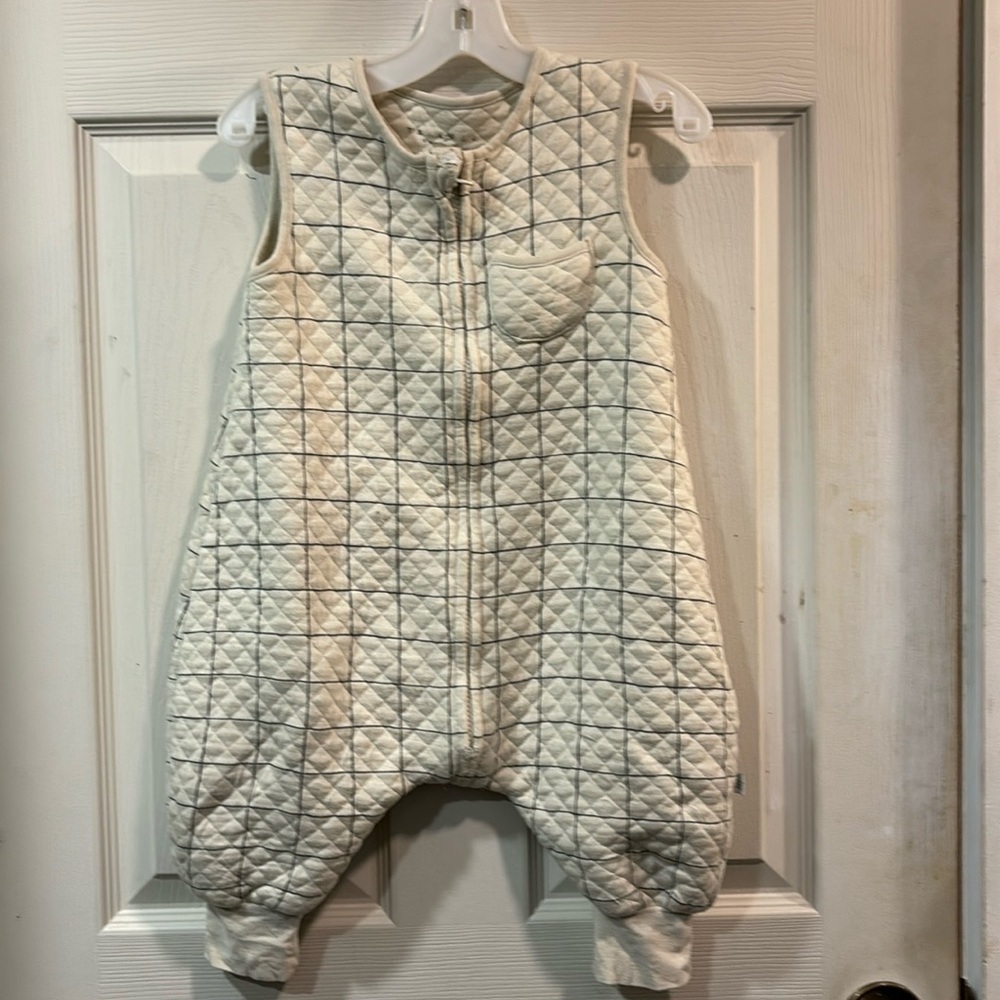 TealBee Dreamsuit Cream Black Windowpane 12 -24m
